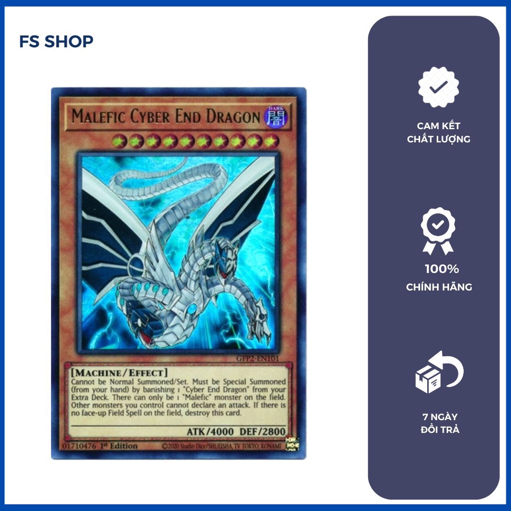 Thẻ bài Yugioh Chính Hãng Malefic Cyber End Dragon – Ultra Rare