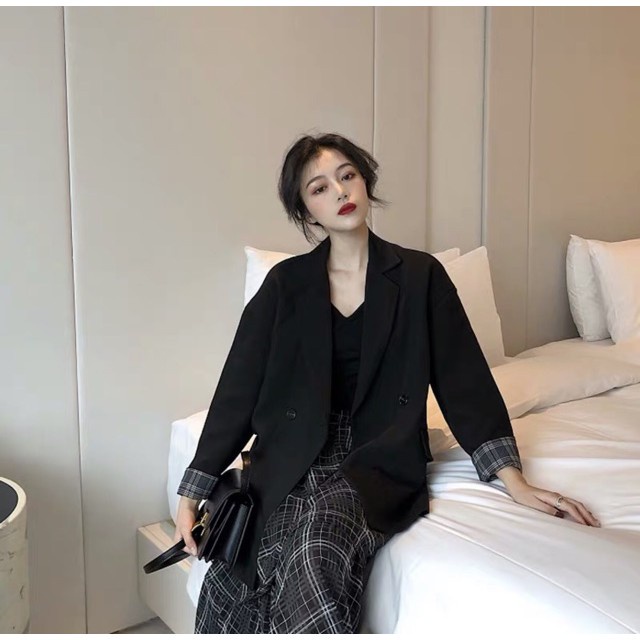 Set Blazer kèm chân váy kẻ BigSize từ M -> 4XL