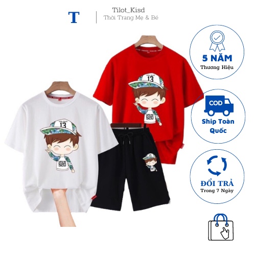 Quần Áo Trẻ Em ,Bộ Thun Cho Bé Trai 17- 40Kg Ngắn Tay Quần Đùi Chất Cotton Co Giản Thoáng Mát.Thời Trang Cao Cấp 176-180