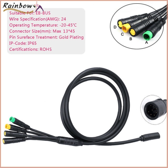 Dây Cáp Mở Rộng 1T4 Chống Thấm Nước Tương Thích Với Bafang Motor BBS01 / 02 BBSHD