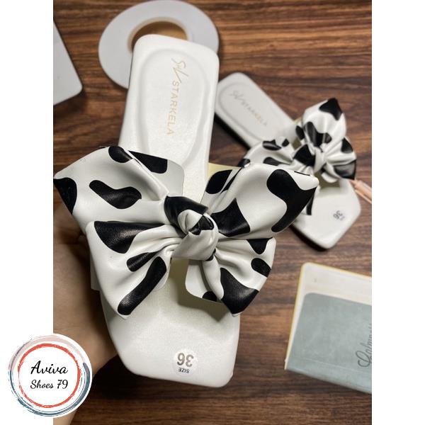 Dép chữ H quai nơ bò sữa cực xinh Hót Hít hiện nay.