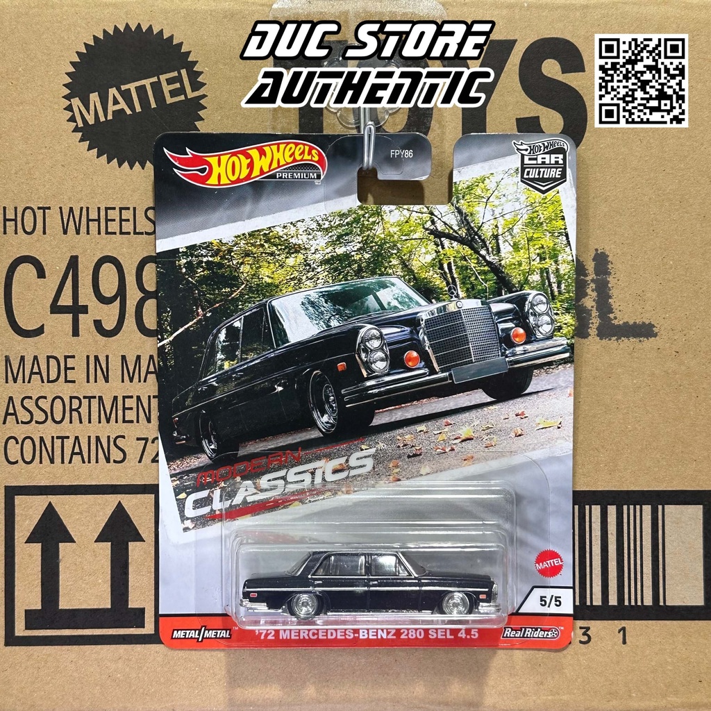 ducstore.vn Xe mô hình GJP97 Hot Wheels Premium 72 Mercedes-Benz 280 SEL 4.5 - bánh cao su