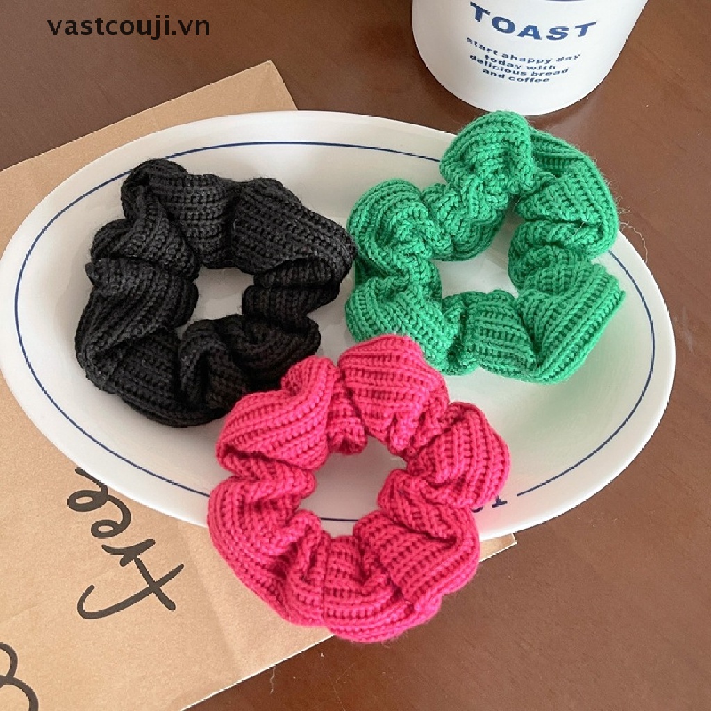 Dây Cột Tóc Đan Len Màu Kẹo Ngọt Phong Cách Hàn Quốc Cho Nữ
