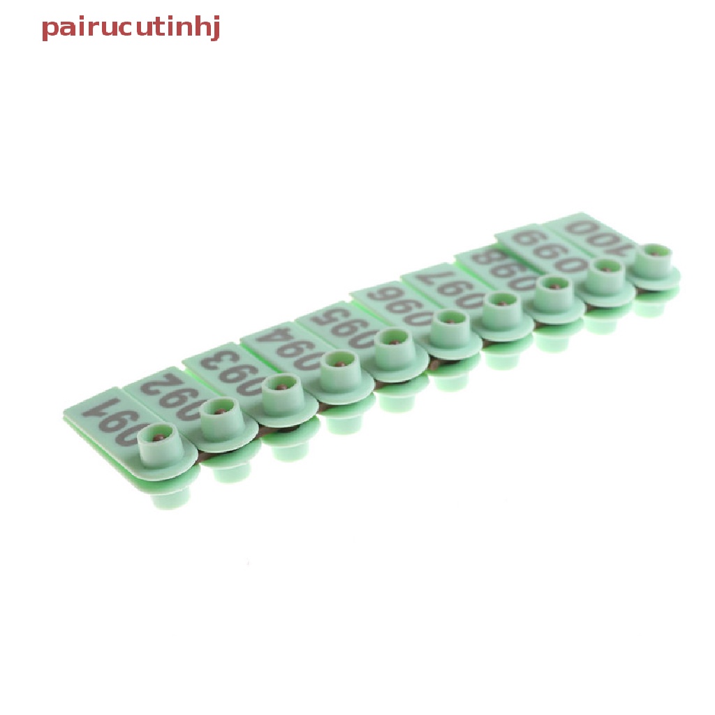 Set 100 Thẻ Đánh Dấu Số Đánh Dấu Số Bằng Nhựa Gắn Tai Gia Súc / Heo / Cừu / Bò Sá