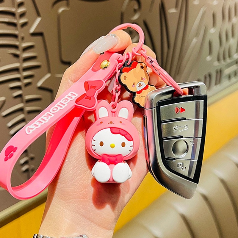 Móc Chìa Khóa Nhựa Resin Hình Sanrio Melody Kuromi Hello Kitty Dễ Thương