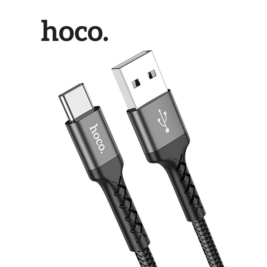 Cáp sạc Hoco sạc nhanh 3A DU25 chân Type-C truyền data ổn định nhanh chóng cho Android dài 1M (Màu Đen )