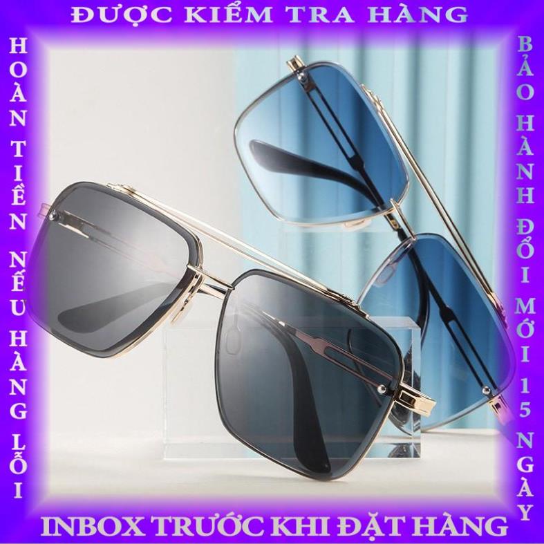 Kính mát nam TISSELLY M12 kiểu dáng phi công thời trang sành điệu chống tia UV cực tím gọng thép cao cấp trantu