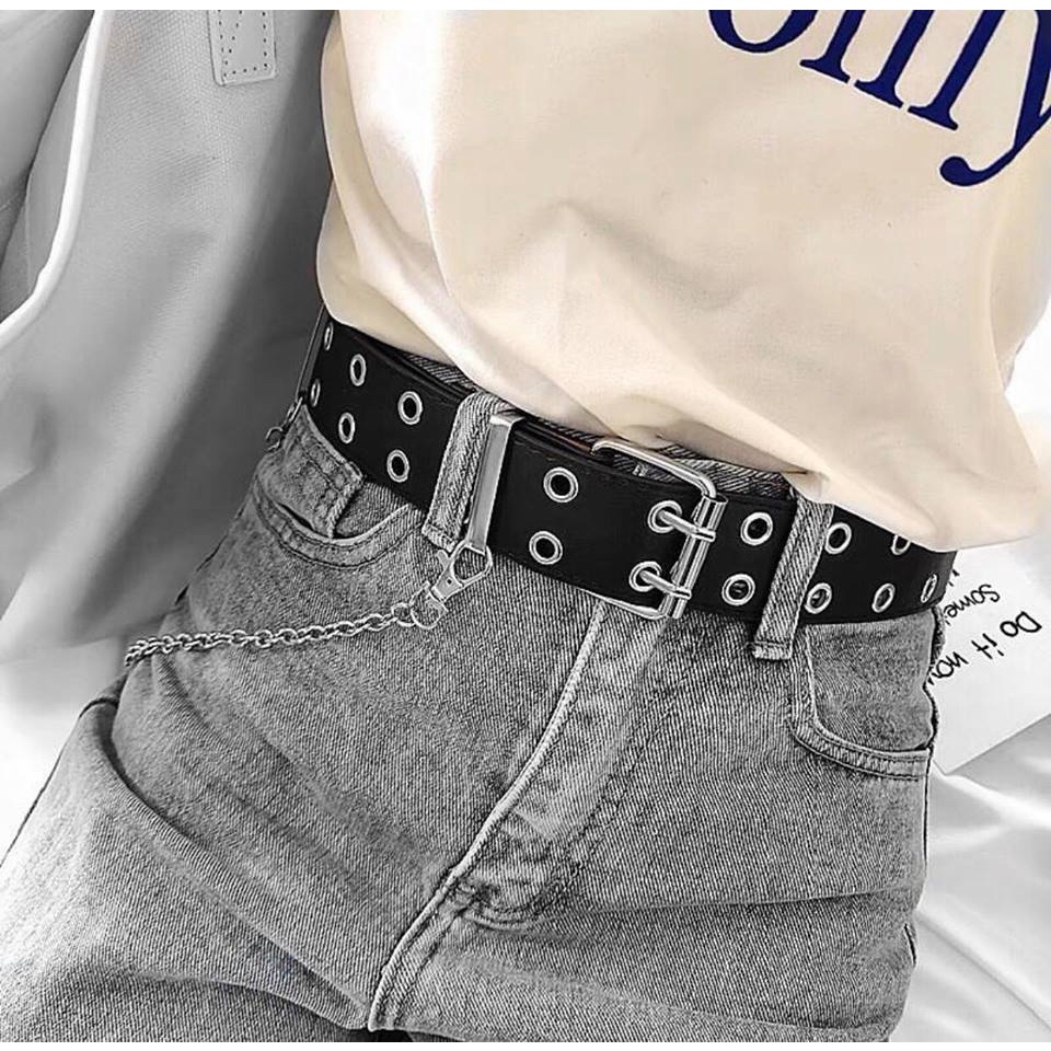 Thắt lưng nam nữ kèm xích - CHAIN unisex - Dây nịt cá tính (có ảnh thật shop chụp)