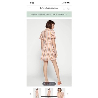 Đầm wrap sọc BCBG Kami
