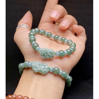Vòng đeo tay, lắc tay mix tỳ hưu phong thủy đá ngọc phỉ thúy