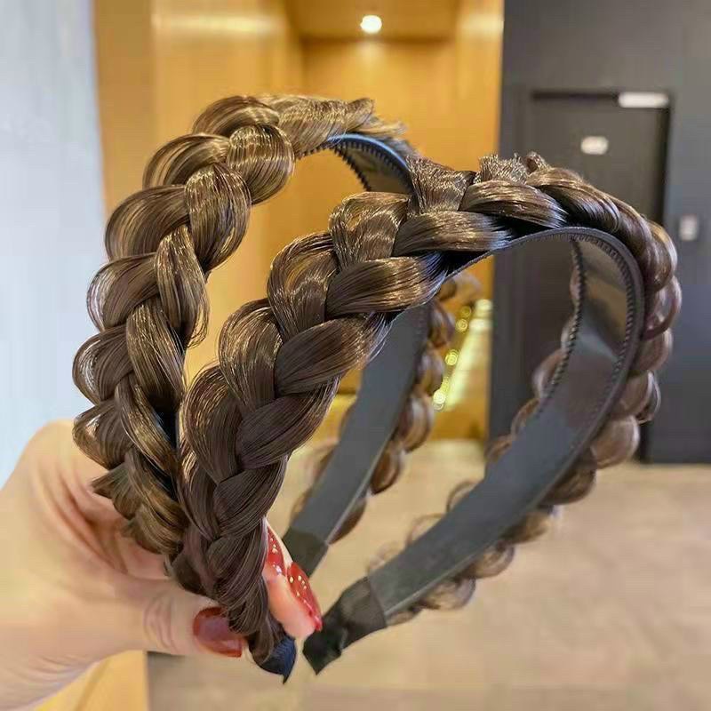 𝑭𝑹𝑬𝑬𝑺𝑯𝑰𝑷 Băng đô tóc cài tóc giả bím tóc tơ mềm mại có răng cài phong cách Hàn Quốc dành cho bạn gái