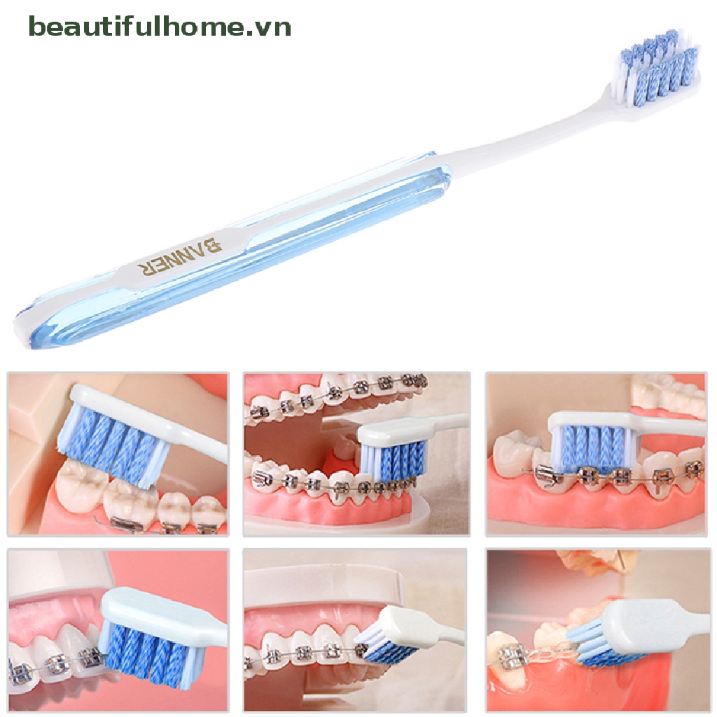 1 Bàn Chải Đánh Răng Chỉnh Hình Không Độc Hại Mềm Mại Cho Người Lớn