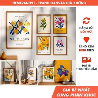 Tranh treo tường, 50 mẫu tranh hoa bắc âu nở rộ siêu đẹp, blossom flower poster, tặng kèm đinh treo