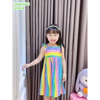 Đầm váy cầu vồng của Sofia candy màu xinh chất mềm mát 1-10 tuổi
