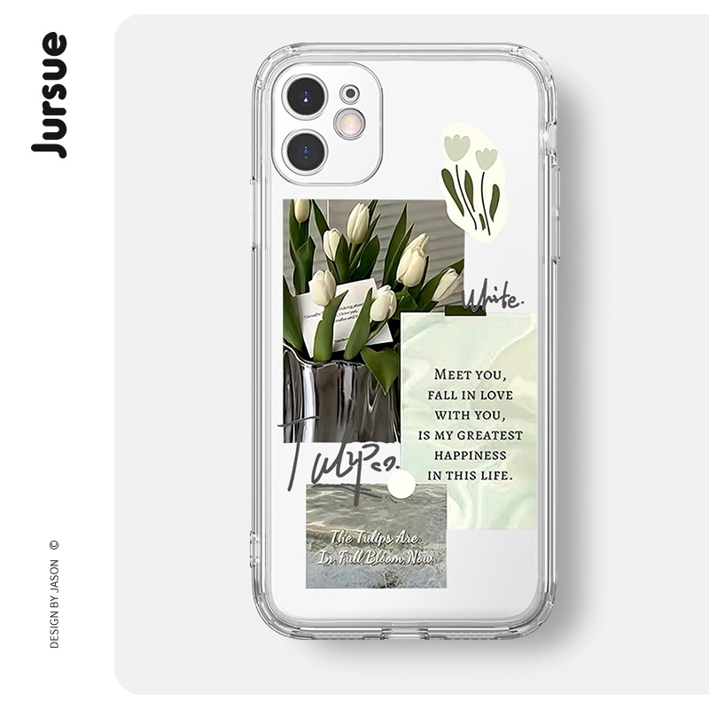 Ốp lưng JURSUE hoạt hình dễ thương đẹp độc lạ dẻo Cho iPhone 14 13 12 11 Pro Max SE 2020 X XR XS 8 7 ip 6S 6 Plus kute XYH1242