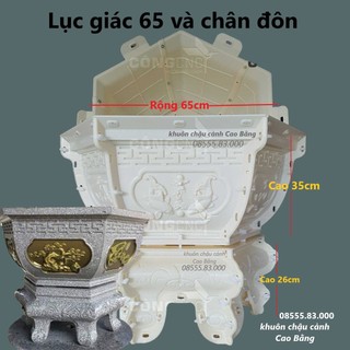 khuôn đúc chậu cảnh lục giác 65 và chân đôn quỳ (khuôn nhựa ABS có lòng đầy đủ)