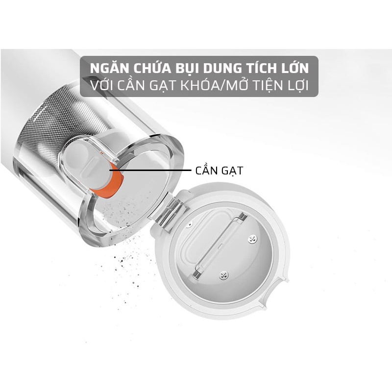 Máy hút bụi không dây Xiaomi Động cơ không chổi than Công suất 120W, Pin 2000Mah, Cổng sạc Type-C