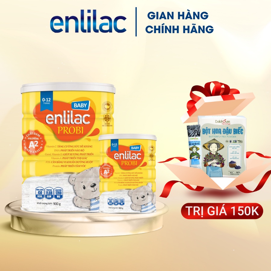 Sữa Enlilac Probi Protein A2 Baby 2 Lon 900g tăng cân tăng chiều cao cho bé