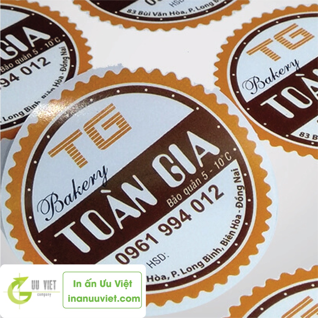 In tem nhãn giấy dcal lột dán A3+ - cán bóng - cắt bế theo hình