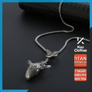 Vòng Cổ Cá Voi 52hz - Dây chuyền Whale Chains Titan Không RỈ Màu Bạc - KuuClothes