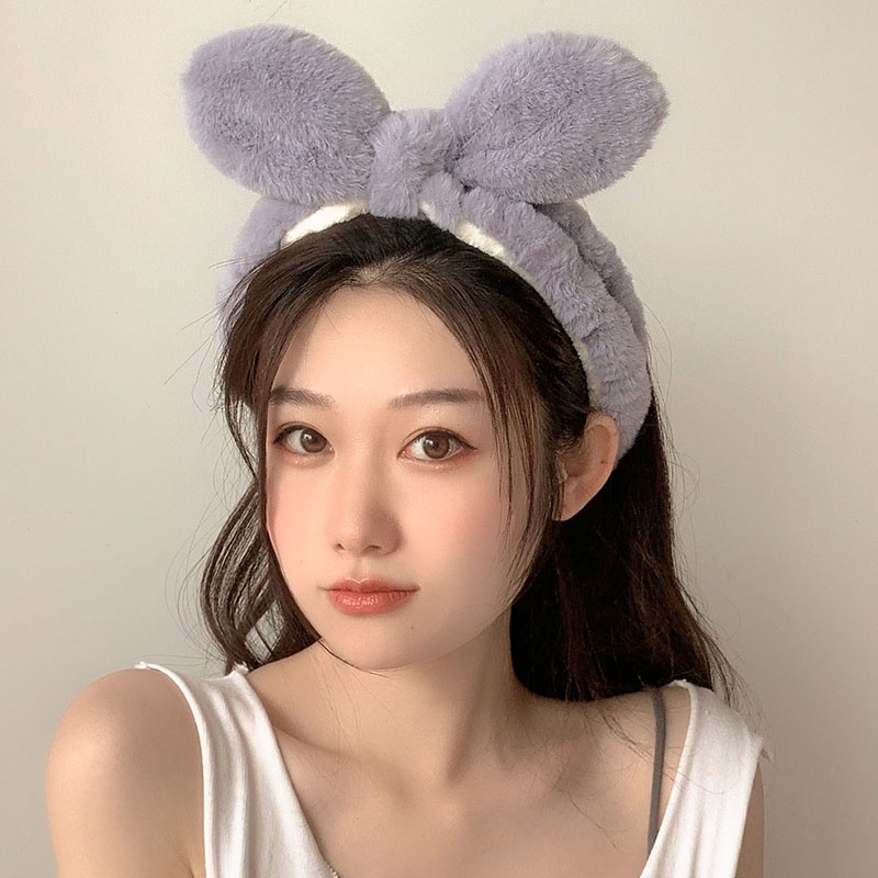 Băng Đô Cài Tóc Rửa Mặt Trang Trí Nơ Màu Đào Dễ Thương Thời Trang 2023 Cho Bạn Gái