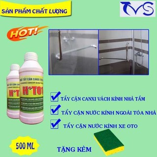 Tẩy cặn canxi trên kính HT01