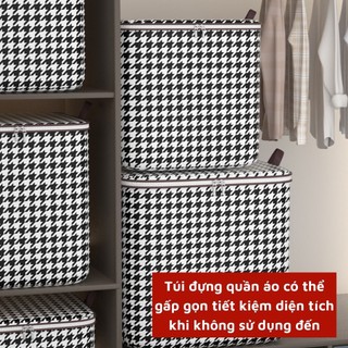 Túi đựng chăn quần áo to 100l 180l kẻ đen trắng sizi to