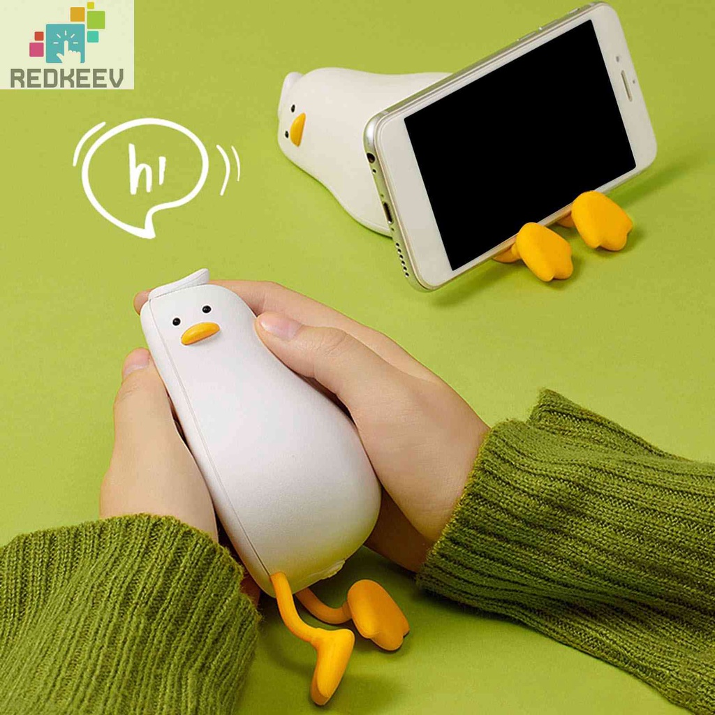 Máy Sưởi Ấm Tay Điện Tử Hình Chú Vịt Dễ Thương 2 Trong 1