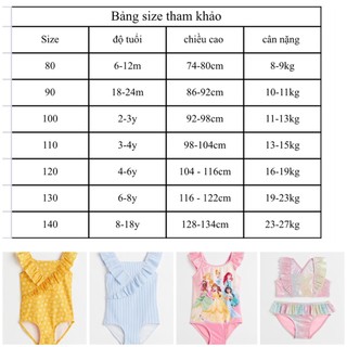 Đồ bơi cho bé gái từ 10-25kg