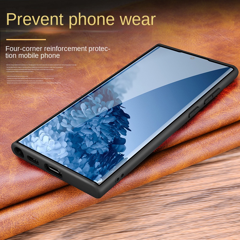 Ốp Điện Thoại Da Bò Thật Cao Cấp Cho Samsung Galaxy S23 Ultra S22 Plus S21 Note 20 Ultra