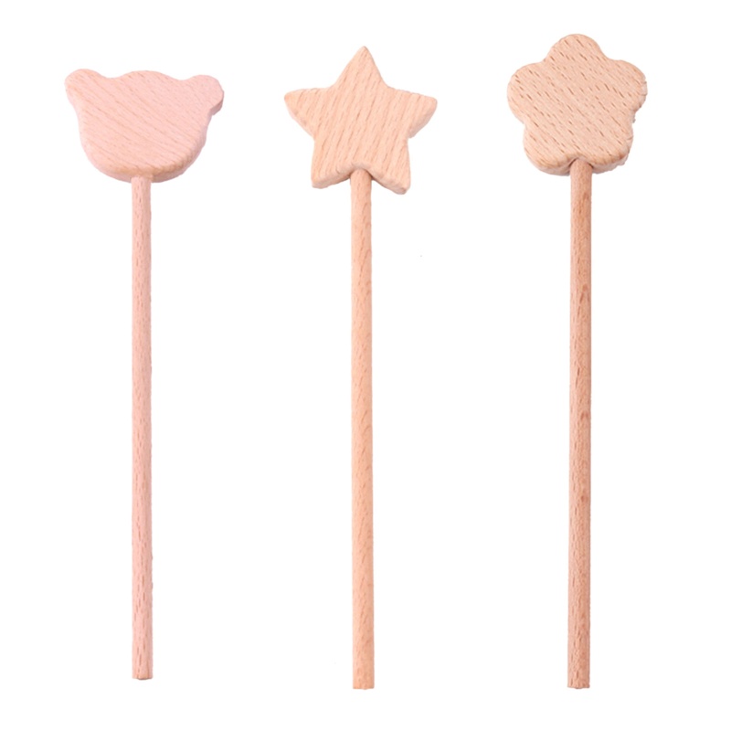 Đồ Chơi Gặm Nướu Bằng Gỗ Hình Ngôi Sao Gấu Bông Hoa Đáng Yêu Cho Trẻ Em