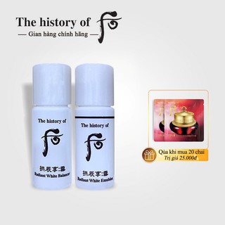 [10 chai] Nước hoa hồng và Sữa dưỡng trắng da Whoo Radiant white Emulsion 5mlx10 - Nước hoa hồng trắng da Whoo