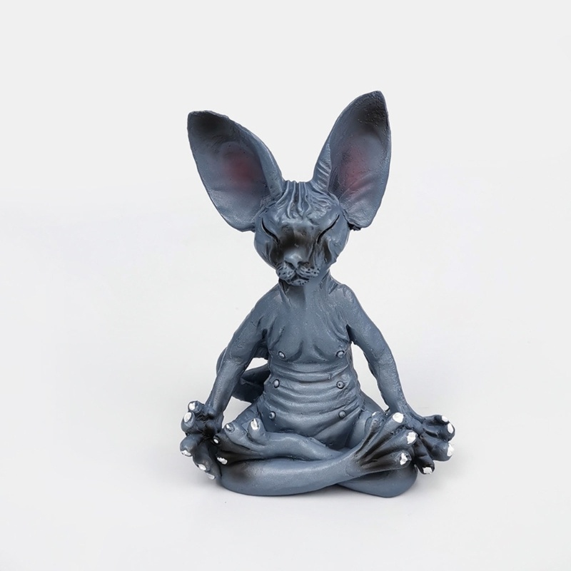 Khuôn Silicone Làm Nến Thủ Công Hình Chú Mèo Ngồi Thiền Mojito Để Bàn Trang Trí