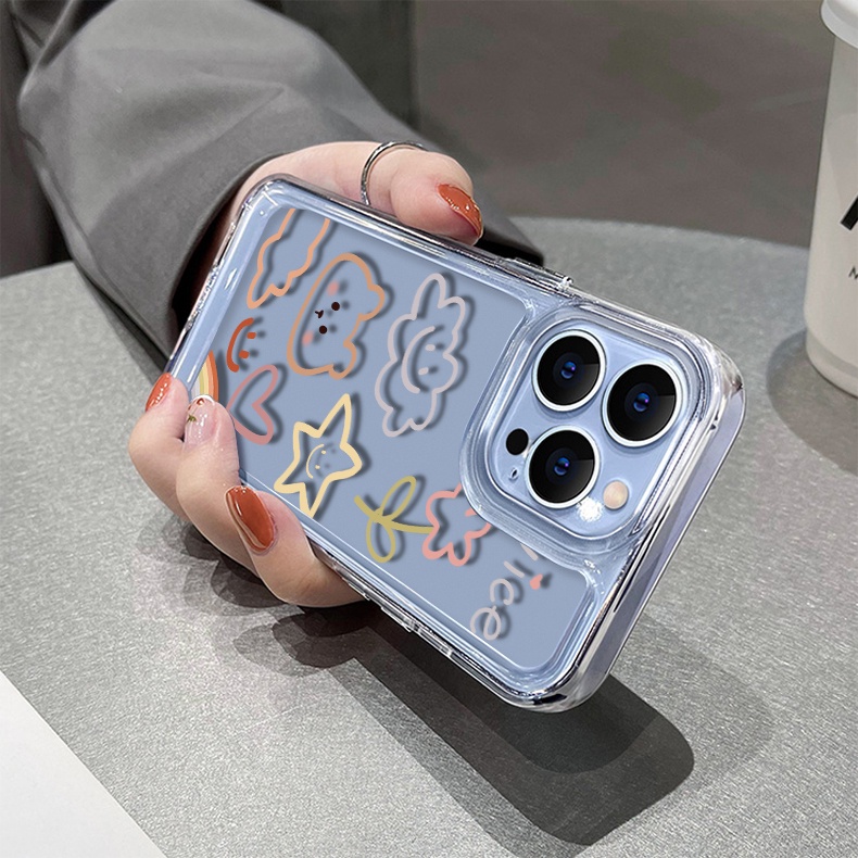 Ốp Điện Thoại DecoPhone Acrylic tpu acrylic Hình Đám Mây Tím Hồng Cho iphone 6 6s 7 8 plus x xs max se 11 12 13 14 15 pro max plus