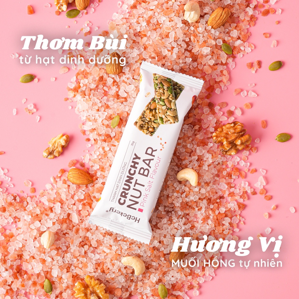 Thanh Năng Lượng Siêu Hạt Muối Hồng 120Kcal - Crunchy Nut Nutrition Bar Hebekery By Granola Hebe