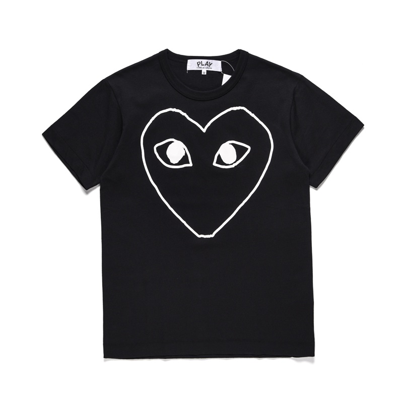 Áo Thun cotton Tay Ngắn In Hình Đôi Mắt To Phong Cách Rei Kawakubo PLAY Nhật Bản Thời Trang Mùa Hè Cho Nam Và Nữ