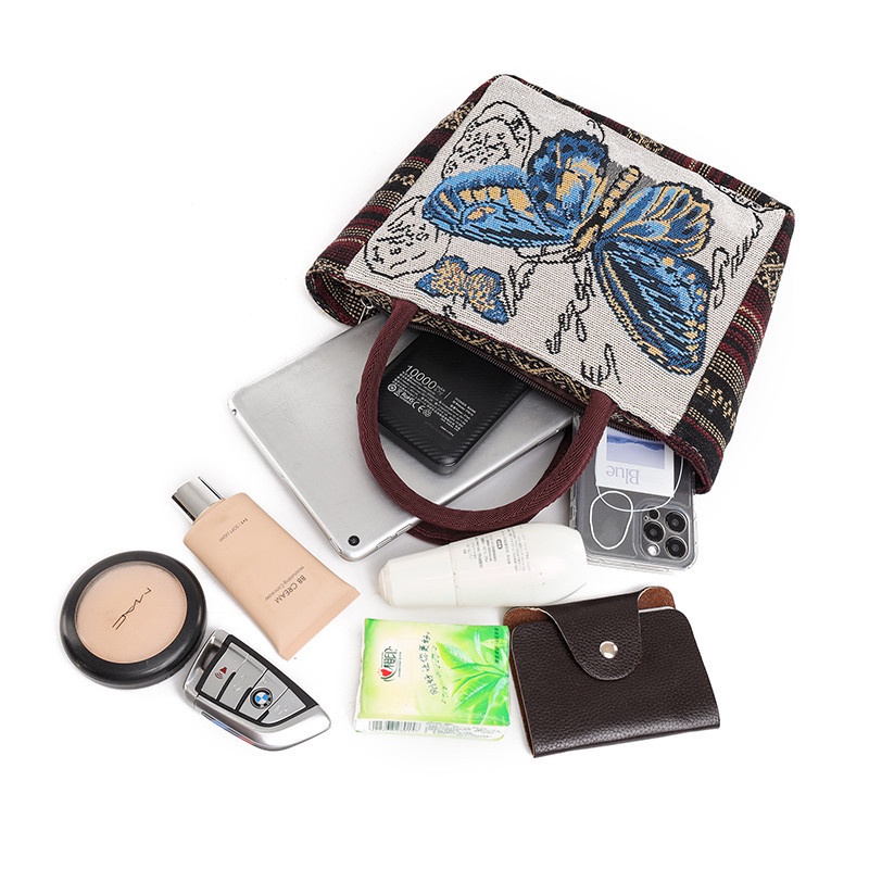 Túi Xách Nữ Vải Bố Có Khoá Kéo Thời Trang