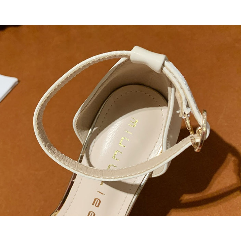 Sandal Cao Gót Bít Mũi 5 Phân Gót Nhọn Đính Nơ