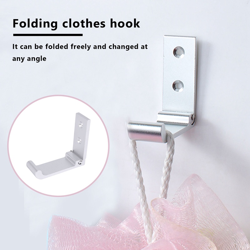 Set 5 Móc Treo Đồ Gắn Tường Bằng Nhôm Vô Hình Gấp Được Sáng Tạo Cho Nhà Bếp / Phòng Tắm (Bạc)