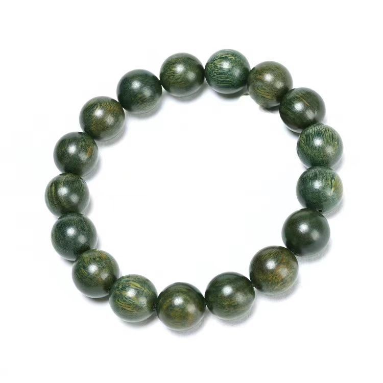 Vòng Đeo Tay Hạt Gỗ Đàn Hương Màu Xanh Lá Phong Cách Argentina Mỹ Cho Nam Và Nữ