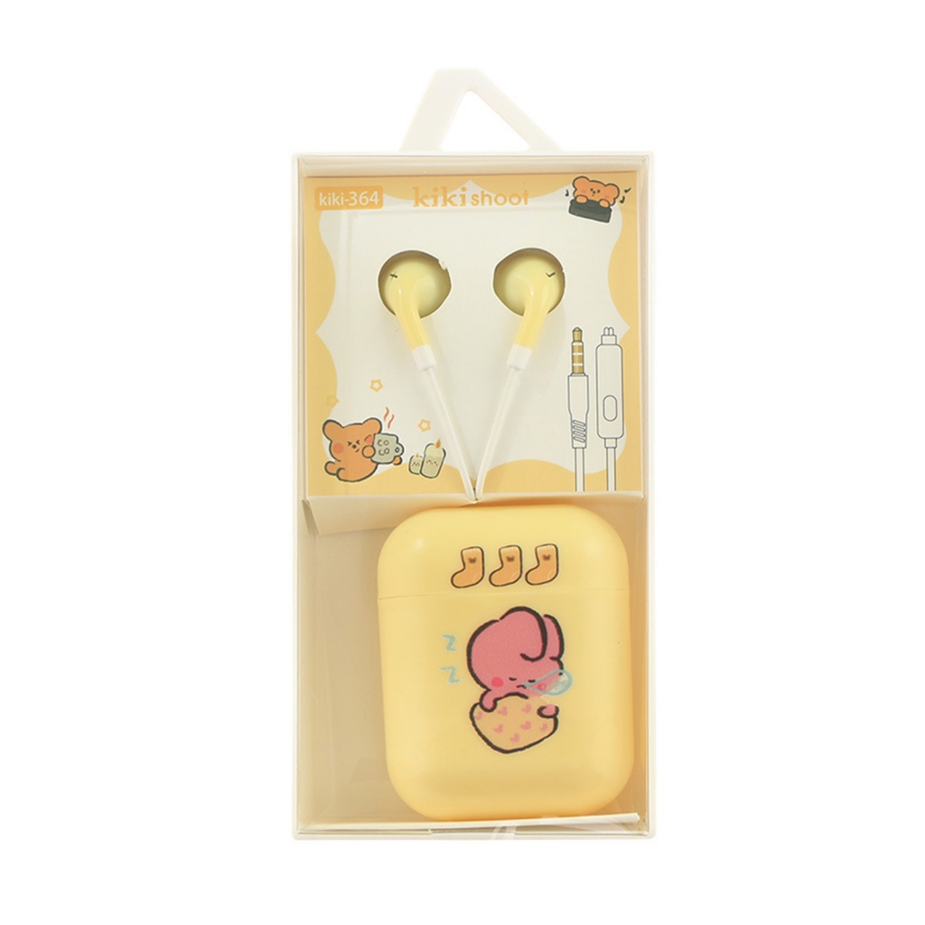 Tai nghe nhét tai có dây LENOVO 3.5mm HD in họa tiết hoa hướng dương hoạt hình xinh xắn cho trẻ