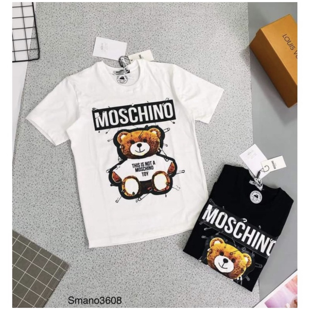 Áo Phông Nam Nữ MOSCHINO Cao Cấp - Hình In 5D Chất Liệu Cotton Co Giãn 4 Chiều Siêu THoáng Mát