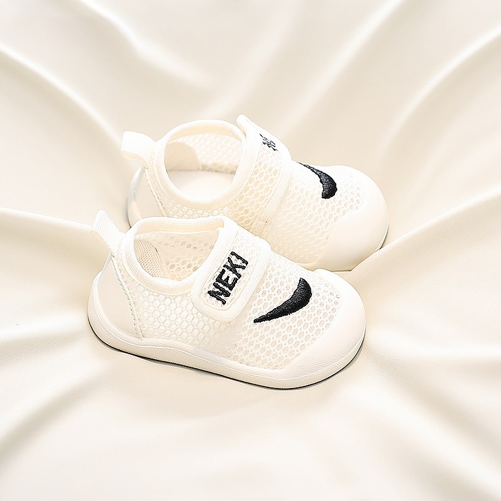 Giày tập đi cho bé trai trẻ em phối lưới thoáng khi bốn mùa đế mềm chống trượt quai ngang êm chân