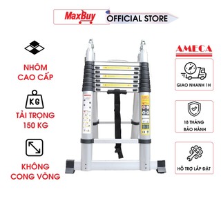 Thang nhôm xếp rút đôi chữ A 3-5m gấp gọn Ameca AMI thương hiệu Mỹ bảo hành chính hãng 12 tháng giao hỏa tốc HN