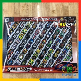 Hộp 50 xe bằng sắt nhỏ die cast cho bé