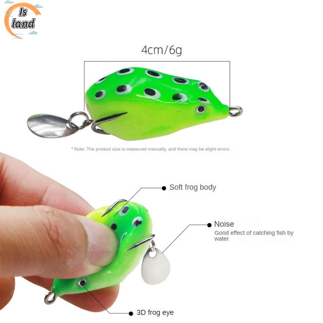 Mồi Câu Cá Giả Bằng Silicone Hình Ếch Mini 4cm 6g Nhiều Màu Sắc