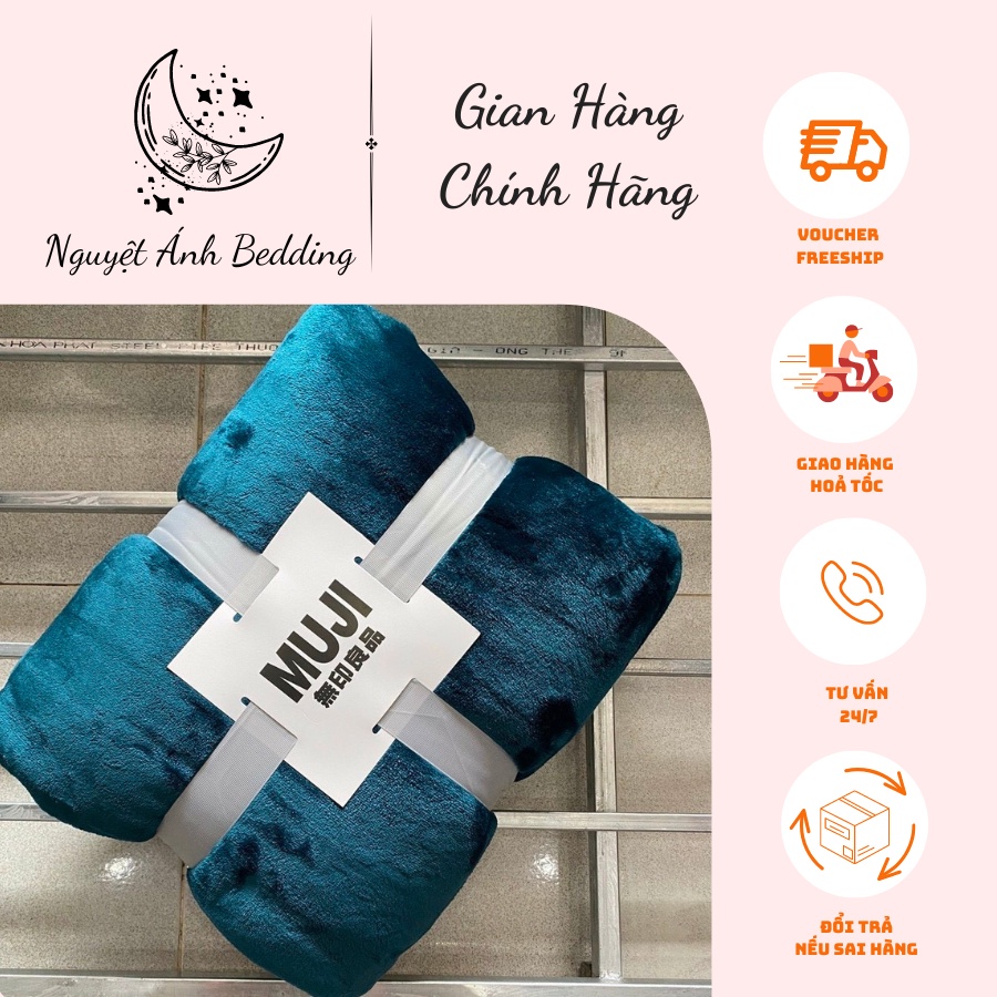(Hàng sẵn kho)  Chăn lông tuyết MUJI xuất Nhật đủ màu 1,8kg - Hàng loại 1 - Màu Tím hồng