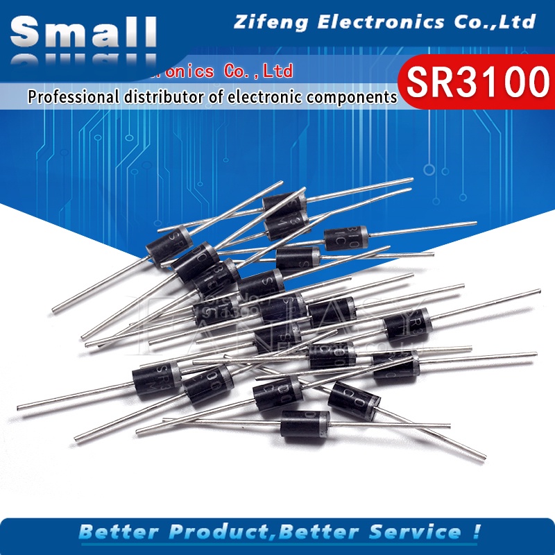 Set 20 Điốt Bán Dẫn Sr3100 Sb3100 Do-41 3a 100v