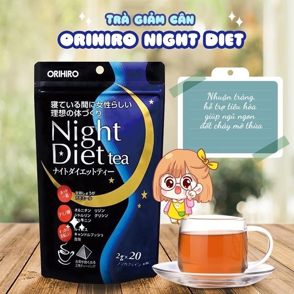 Trà giảm cân Night Diet Tea Orihiro 20 gói/túi và 24 gói/túi