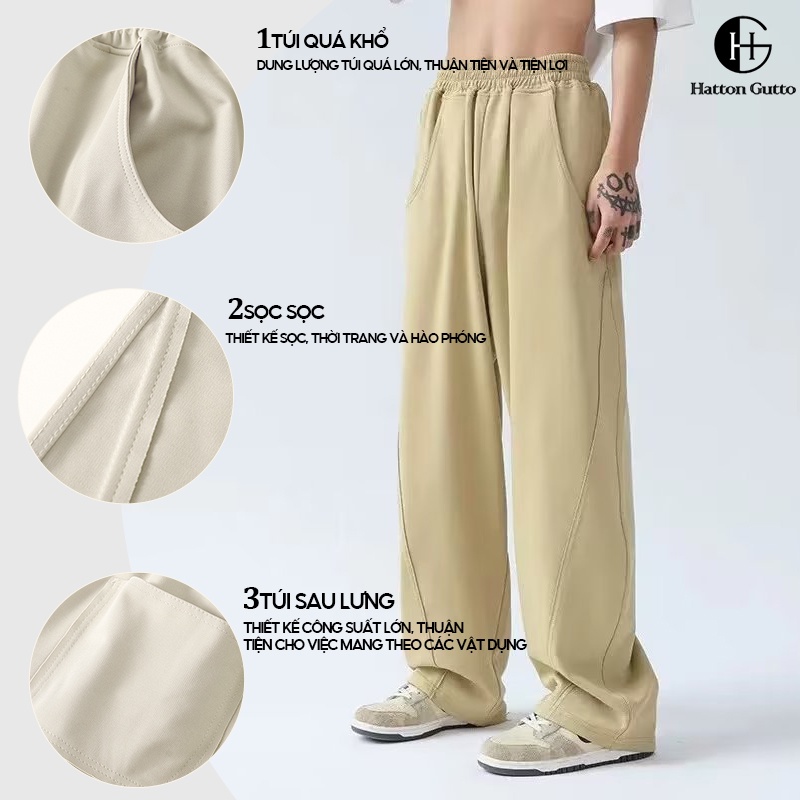 Quần Dài Thể Thao HattonGutto Lưng Vừa Dáng Rộng Thời Trang Mùa Hè Cho Nam